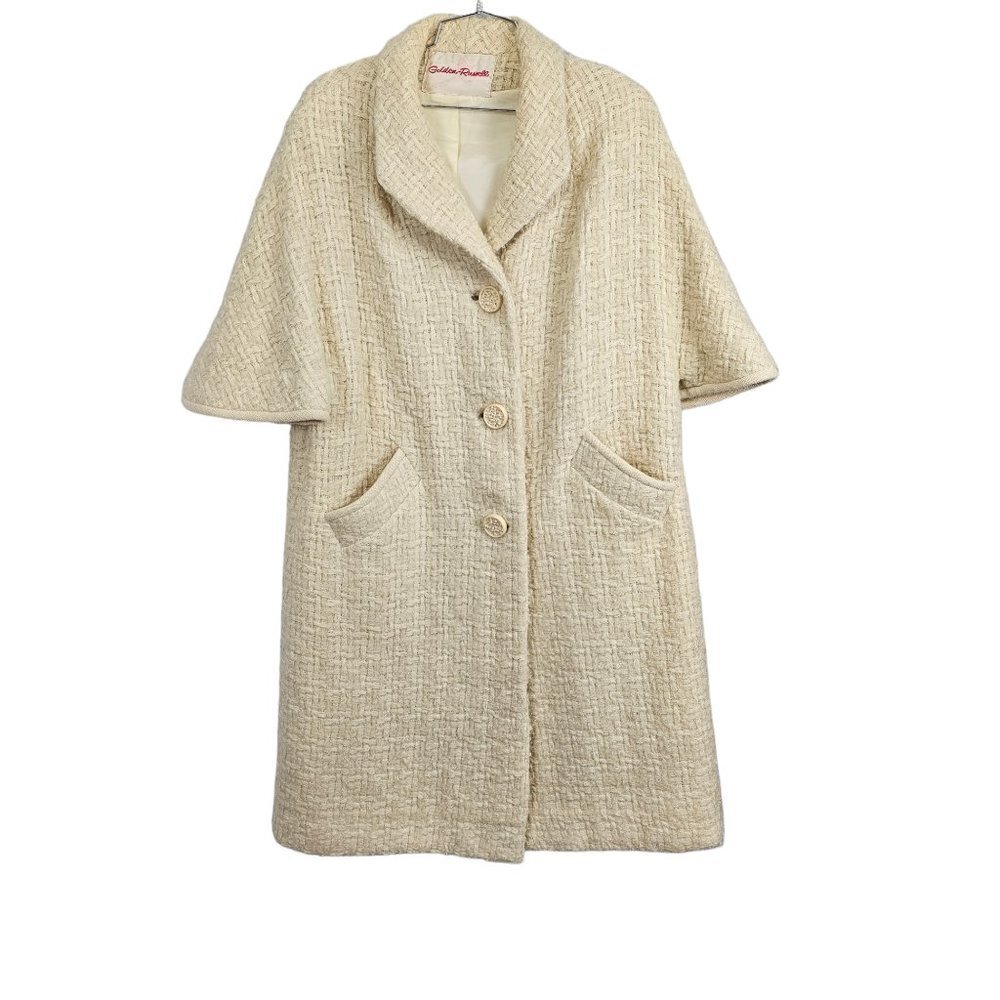 Golden Russele Vintage Union Made Wheat Yellow 60's Wool Coat